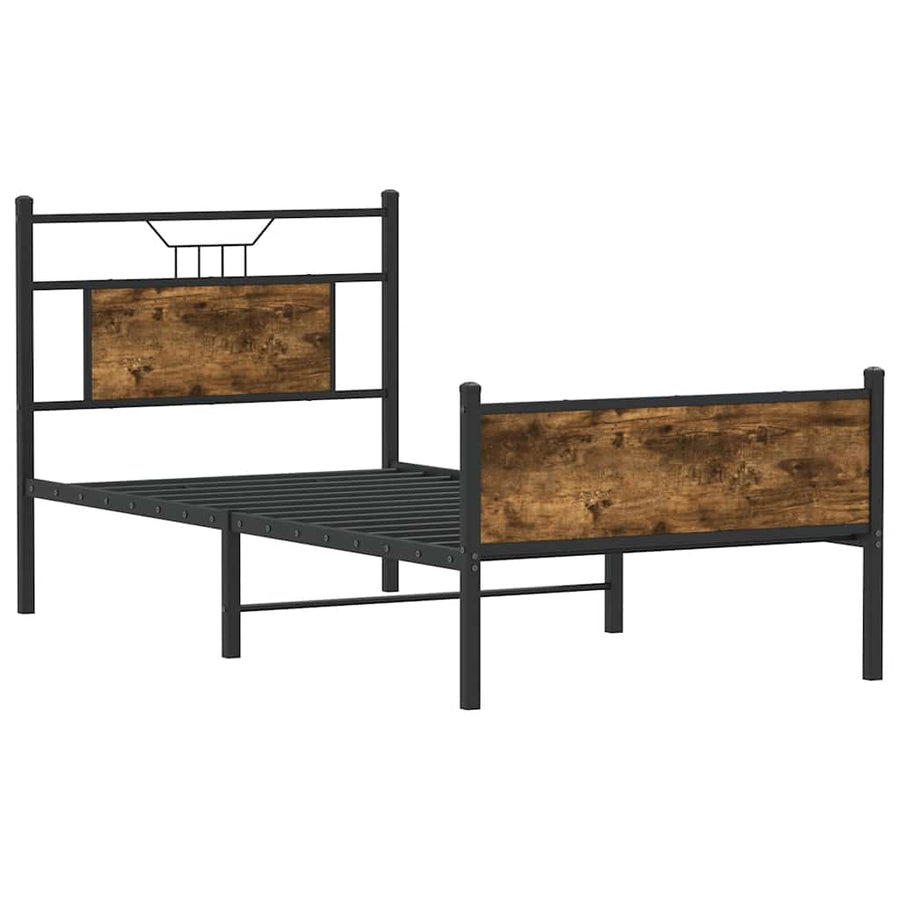 Bedframe zonder matras hout gerookt eikenkleurig 90x190 cm
