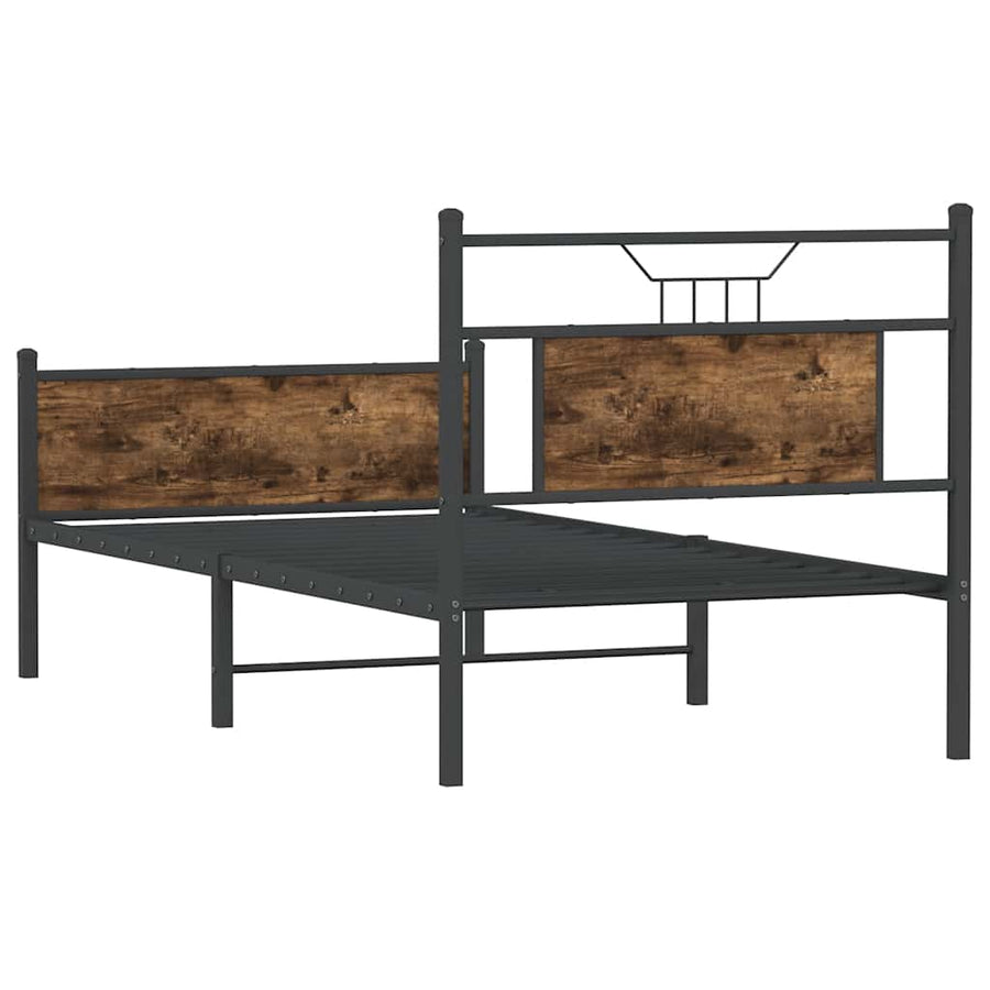 Bedframe zonder matras hout gerookt eikenkleurig 90x190 cm