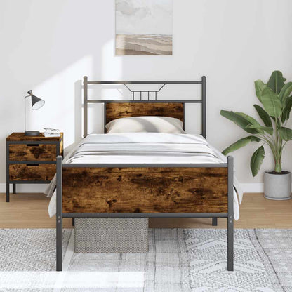 Bedframe zonder matras hout gerookt eikenkleurig 90x200 cm