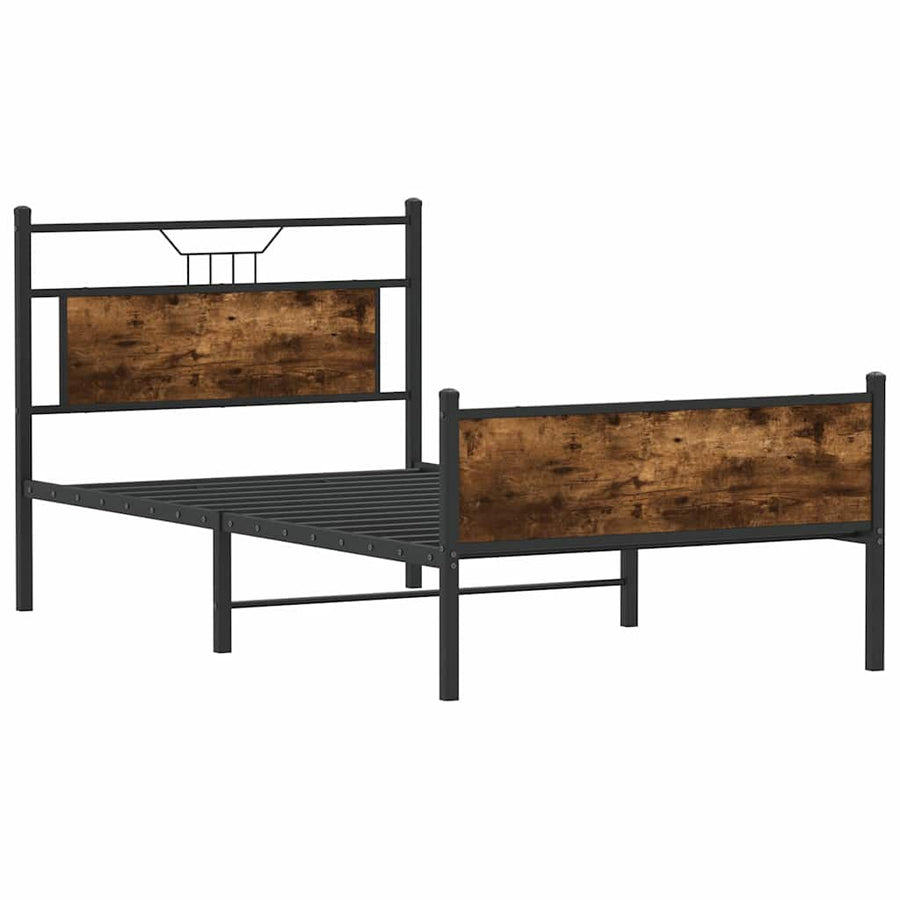 Bedframe zonder matras hout gerookt eikenkleurig 100x190 cm