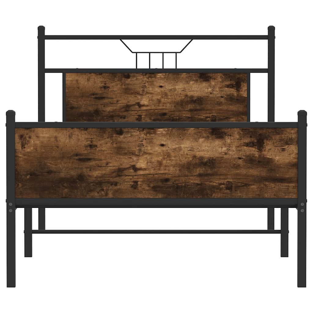 Bedframe zonder matras hout gerookt eikenkleurig 100x190 cm