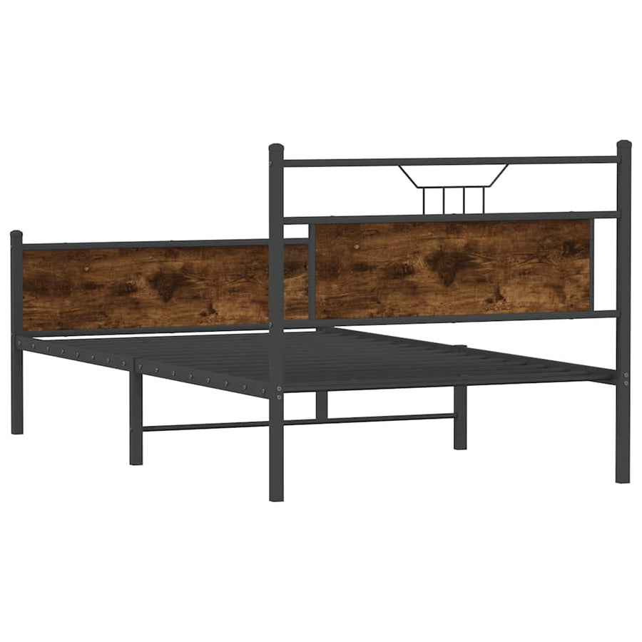 Bedframe zonder matras hout gerookt eikenkleurig 100x190 cm