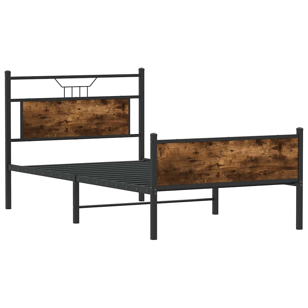Bedframe zonder matras spaanplaat gerookt eikenkleurig
