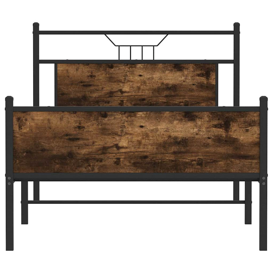 Bedframe zonder matras spaanplaat gerookt eikenkleurig