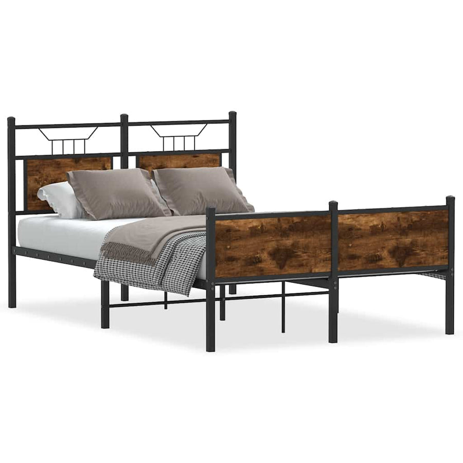 Bedframe zonder matras hout gerookt eikenkleurig 120x190 cm