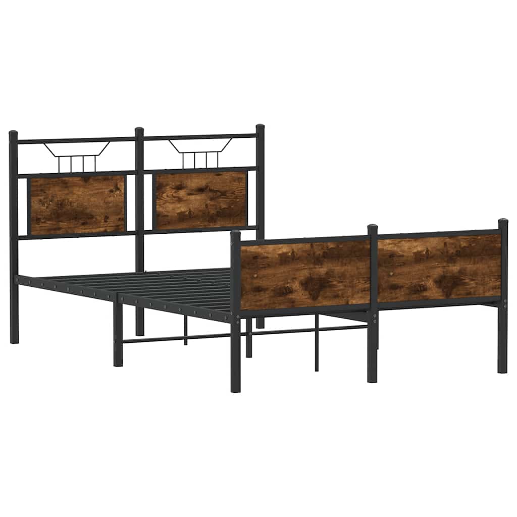 Bedframe zonder matras hout gerookt eikenkleurig 120x190 cm