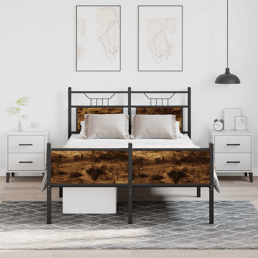 Bedframe zonder matras hout gerookt eikenkleurig 120x190 cm