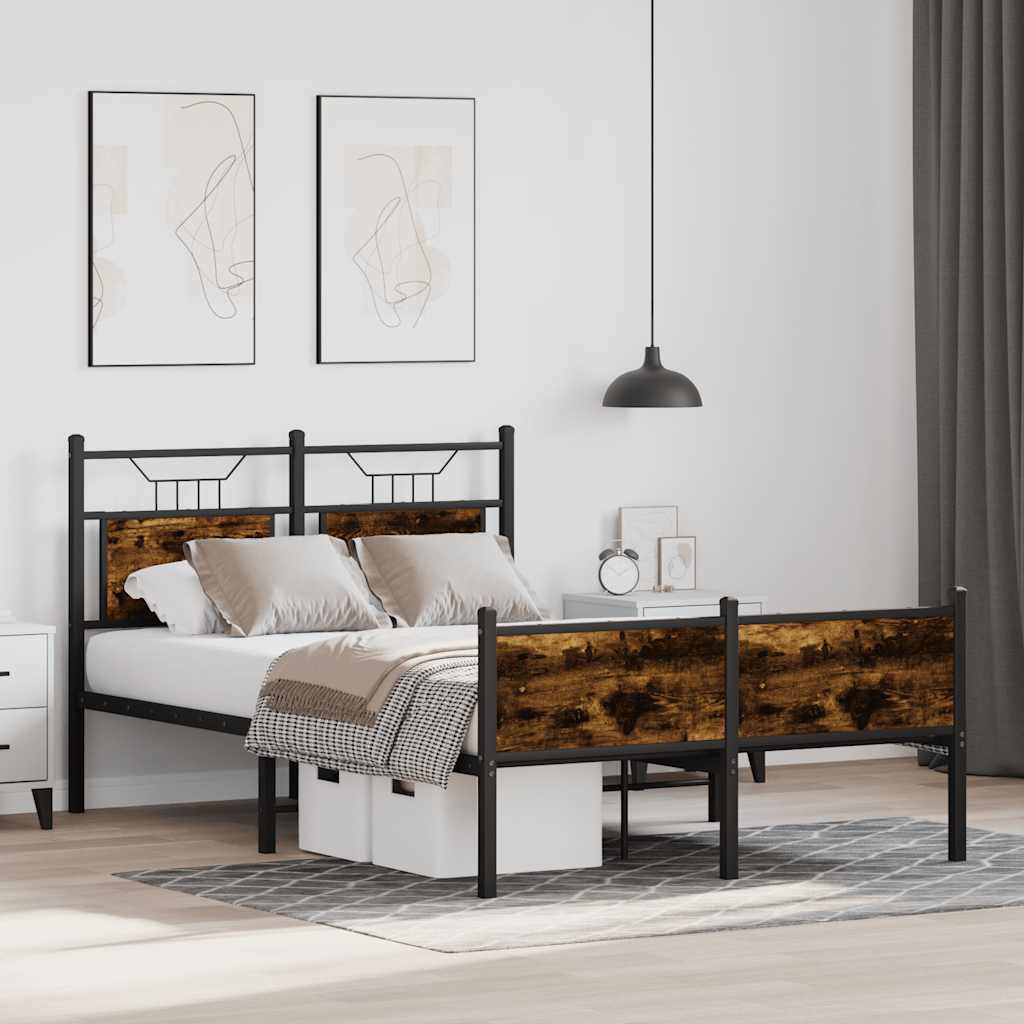 Bedframe zonder matras hout gerookt eikenkleurig 120x190 cm