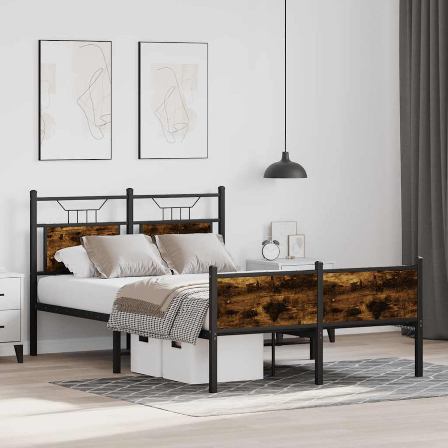 Bedframe zonder matras hout gerookt eikenkleurig 120x190 cm