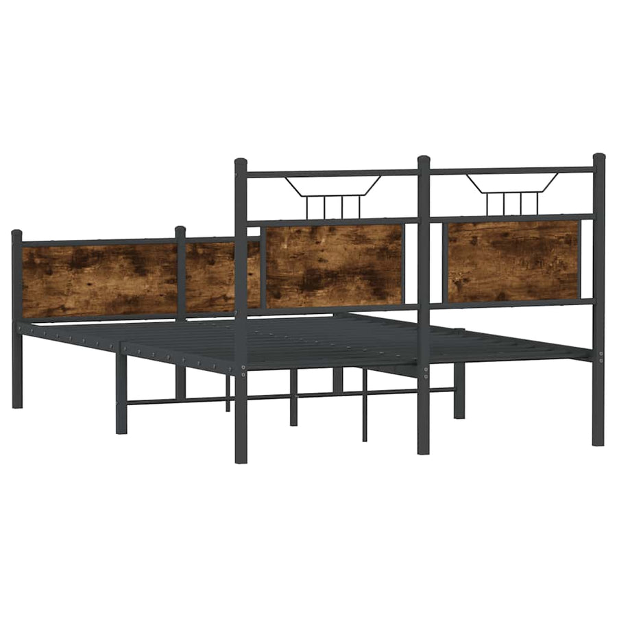 Bedframe zonder matras hout gerookt eikenkleurig 120x190 cm