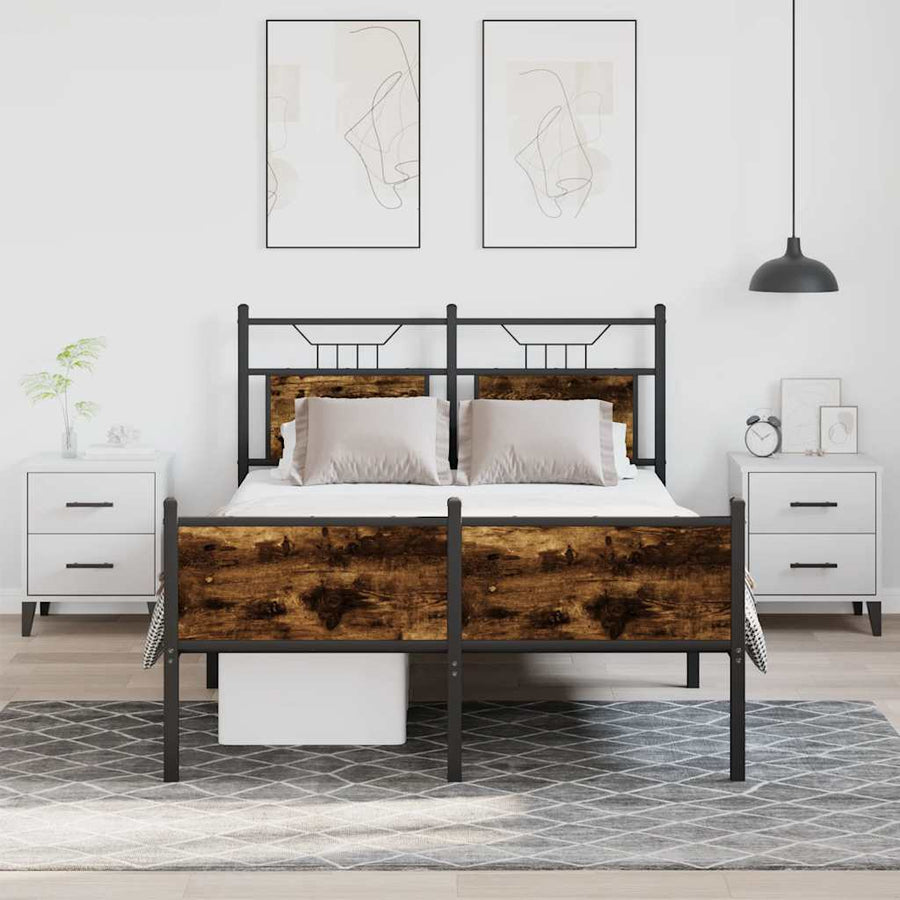 Bedframe zonder matras hout gerookt eikenkleurig 120x200 cm