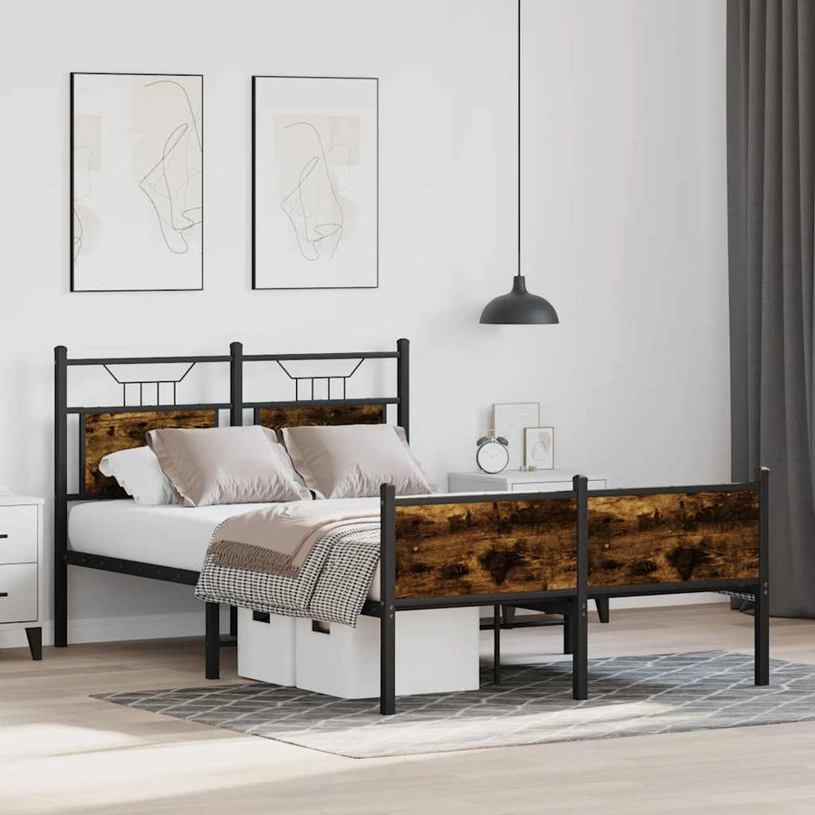 Bedframe zonder matras hout gerookt eikenkleurig 120x200 cm