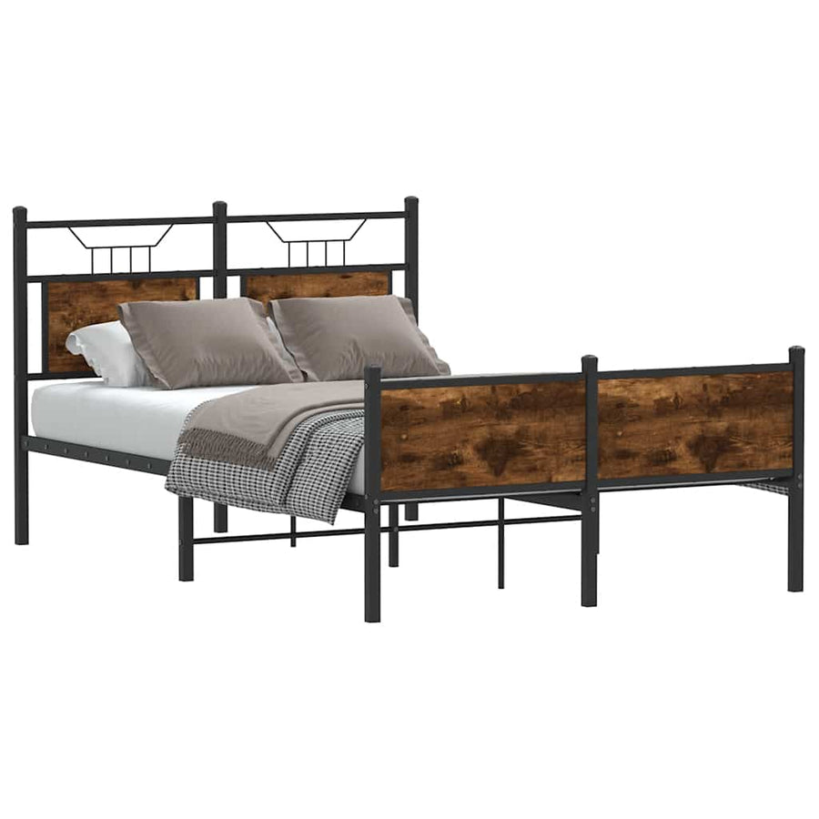 Bedframe zonder matras hout gerookt eikenkleurig 120x200 cm