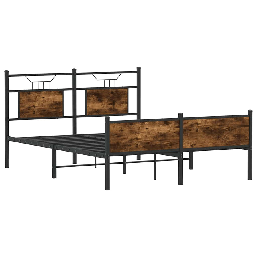 Bedframe zonder matras hout gerookt eikenkleurig 137x190 cm