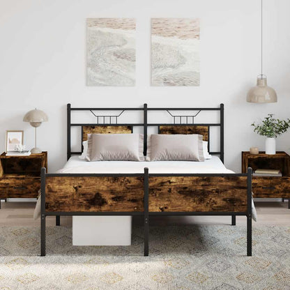 Bedframe zonder matras hout gerookt eikenkleurig 137x190 cm