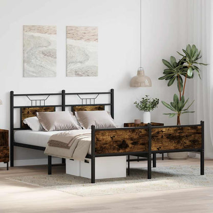 Bedframe zonder matras hout gerookt eikenkleurig 137x190 cm