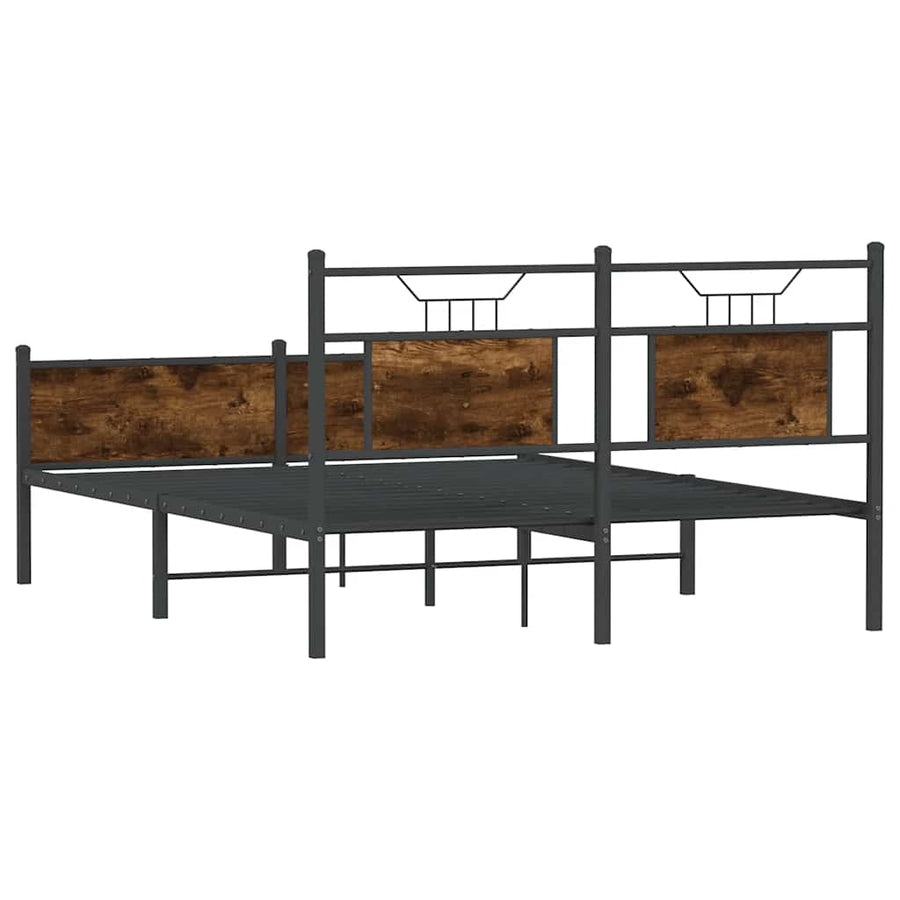 Bedframe zonder matras hout gerookt eikenkleurig 137x190 cm