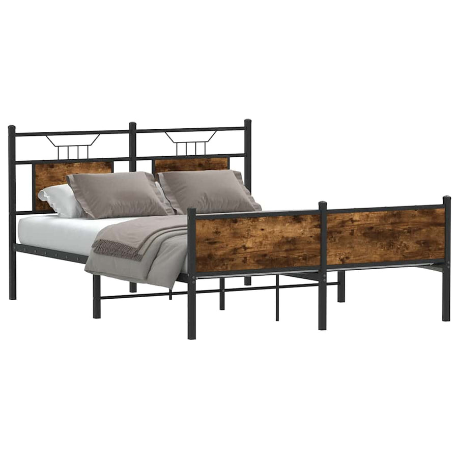 Bedframe zonder matras hout gerookt eikenkleurig 140x190 cm