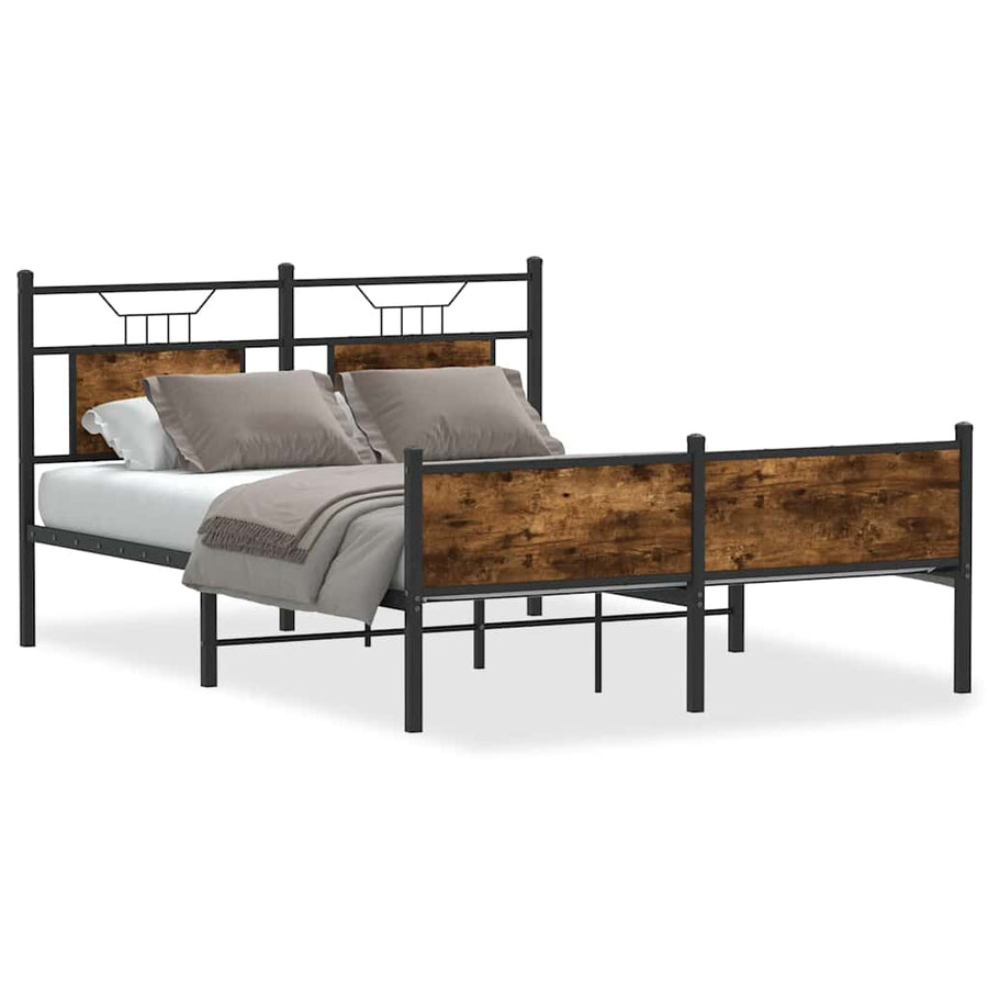 Bedframe zonder matras hout gerookt eikenkleurig 140x200 cm