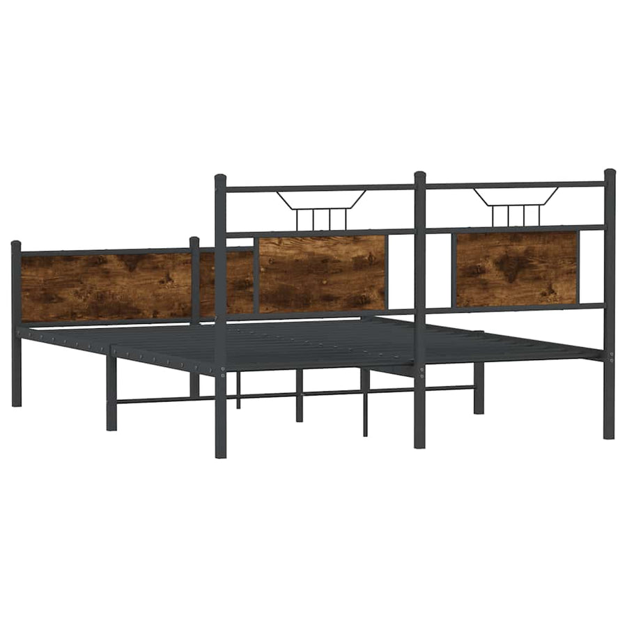 Bedframe zonder matras hout gerookt eikenkleurig 140x200 cm