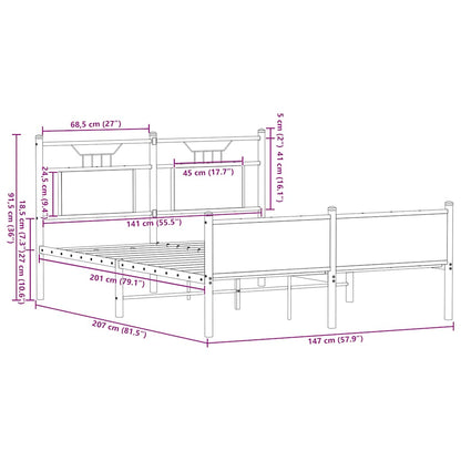 Bedframe zonder matras hout gerookt eikenkleurig 140x200 cm