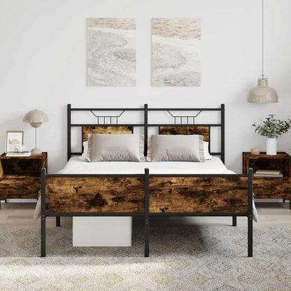 Bedframe zonder matras hout gerookt eikenkleurig 150x200 cm