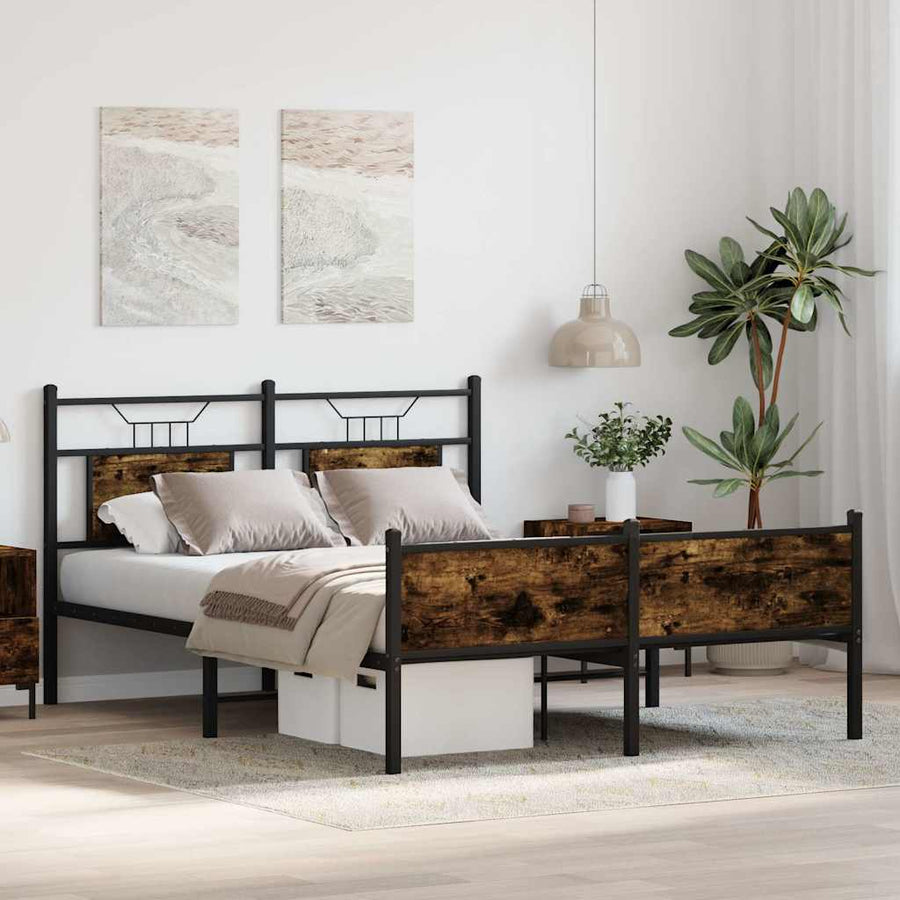 Bedframe zonder matras hout gerookt eikenkleurig 150x200 cm