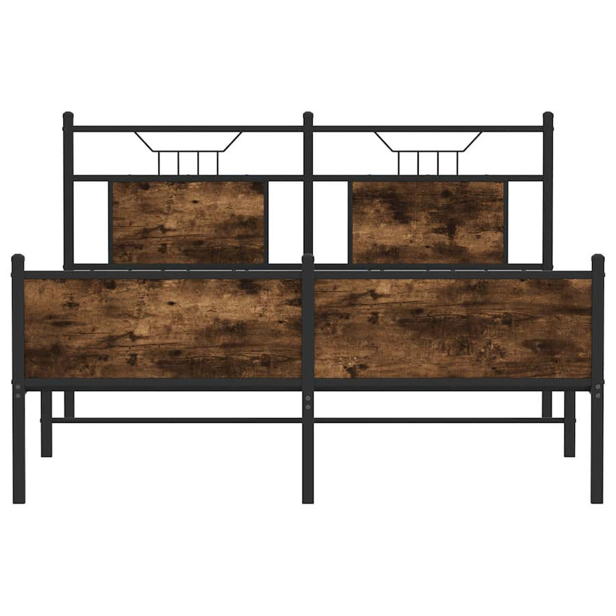 Bedframe zonder matras hout gerookt eikenkleurig 150x200 cm