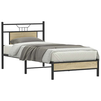 Bedframe zonder matras hout sonoma eikenkleurig 75x190 cm