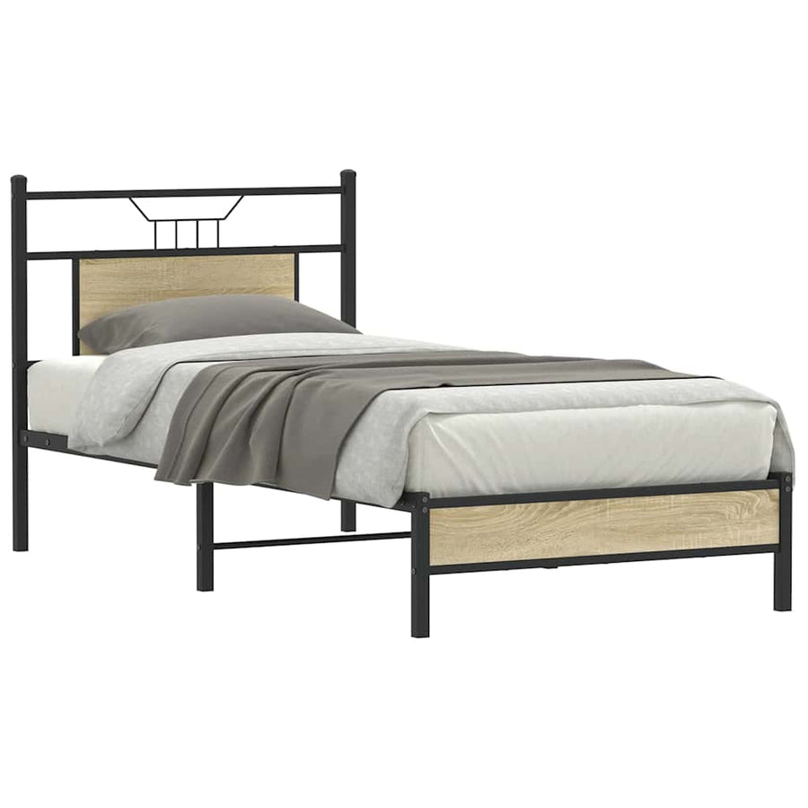 Bedframe zonder matras hout sonoma eikenkleurig 75x190 cm