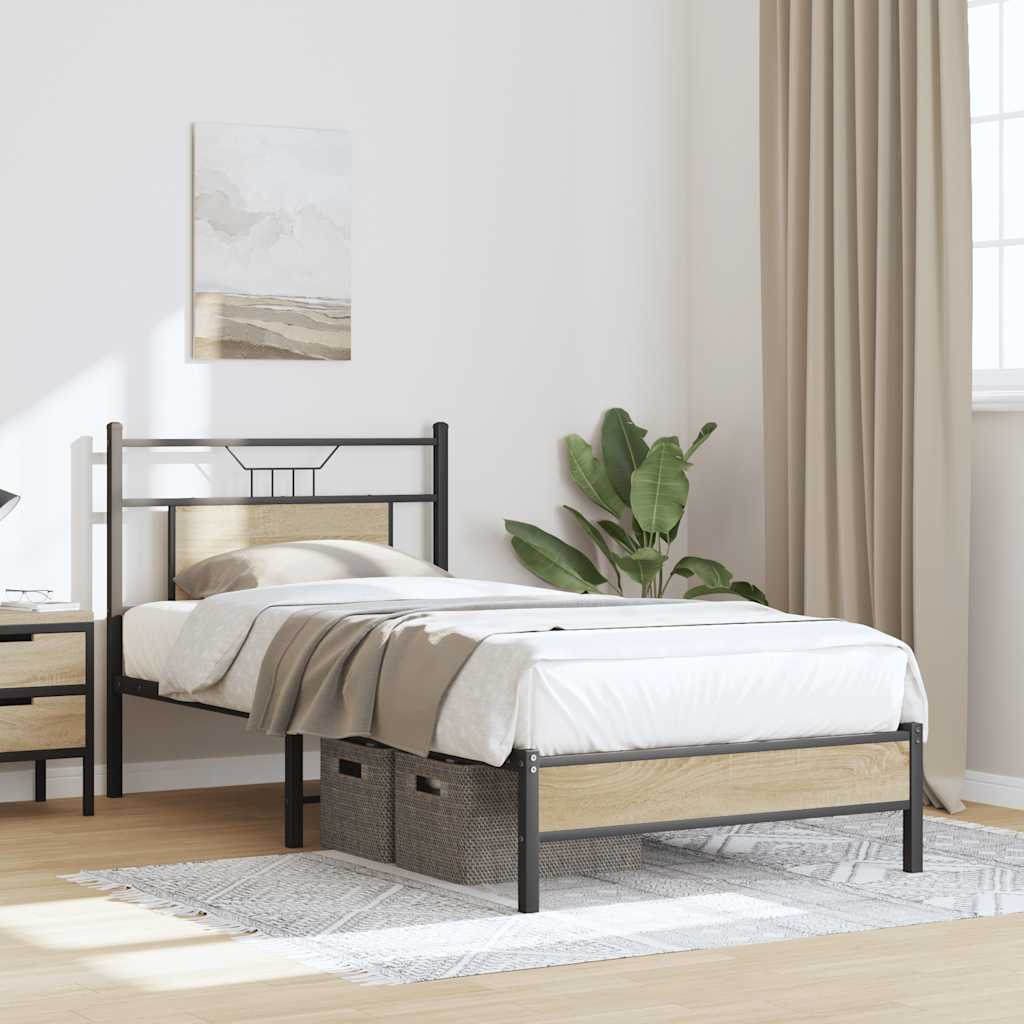 Bedframe zonder matras hout sonoma eikenkleurig 75x190 cm