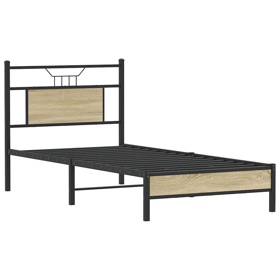 Bedframe zonder matras hout sonoma eikenkleurig 75x190 cm