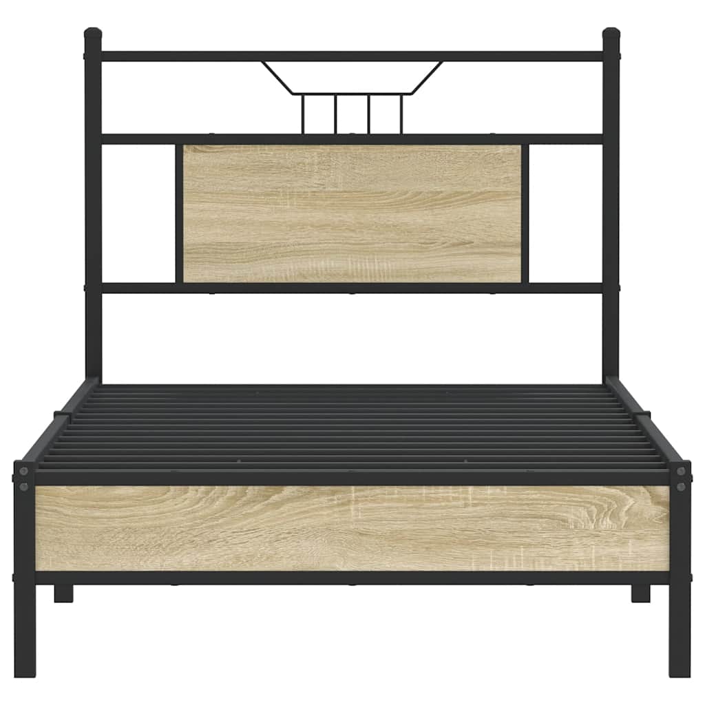 Bedframe zonder matras hout sonoma eikenkleurig 75x190 cm