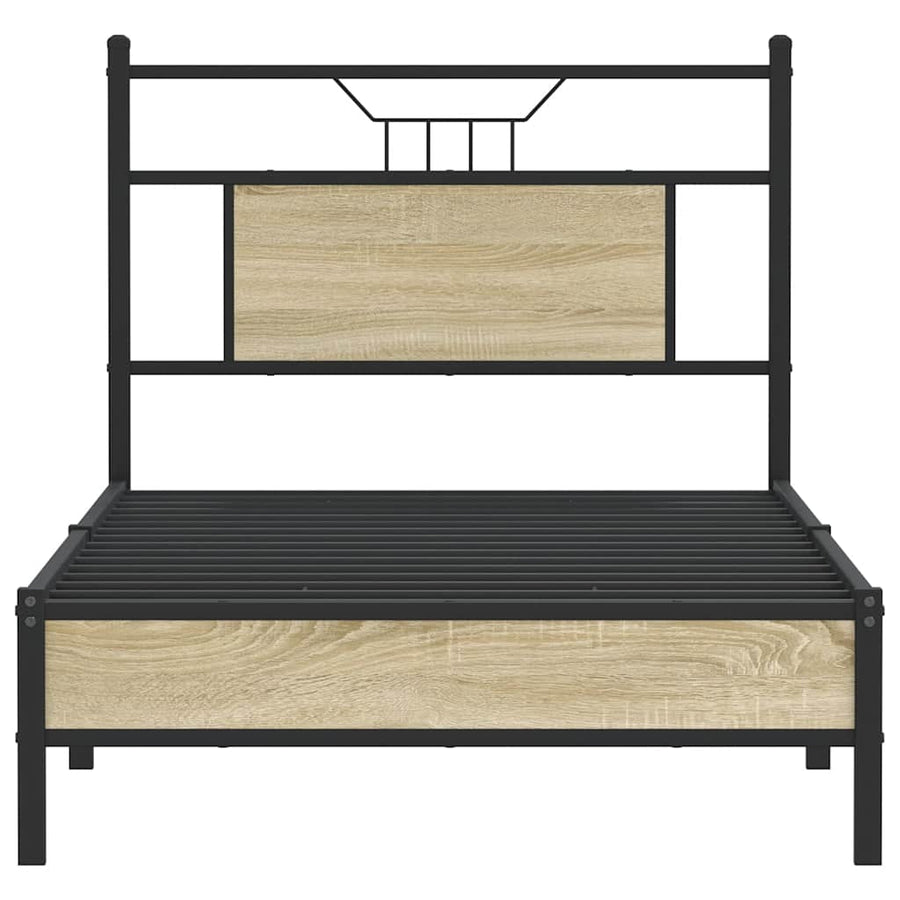 Bedframe zonder matras hout sonoma eikenkleurig 75x190 cm