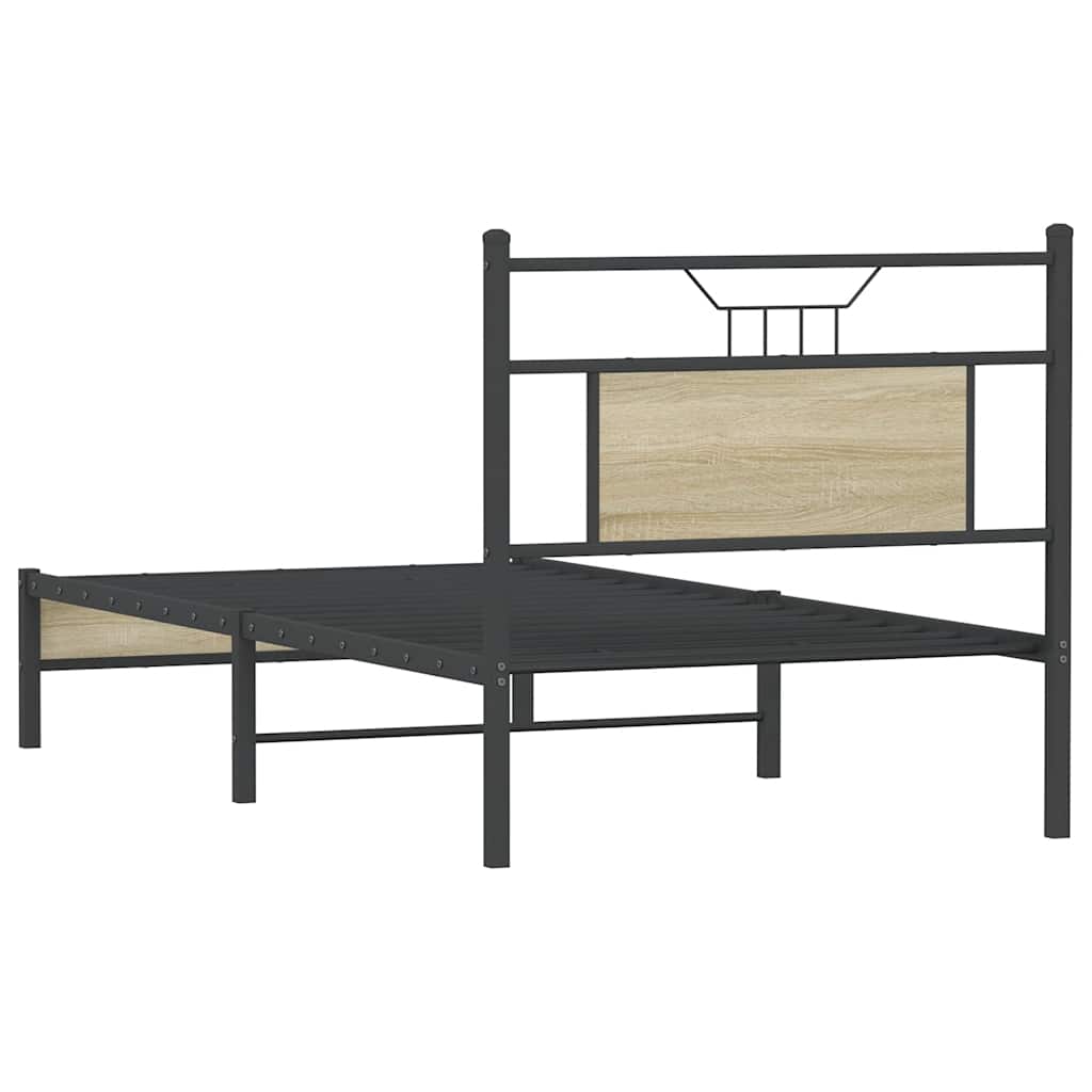 Bedframe zonder matras hout sonoma eikenkleurig 75x190 cm