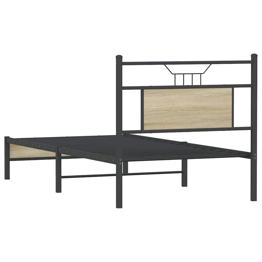 Bedframe zonder matras hout sonoma eikenkleurig 75x190 cm
