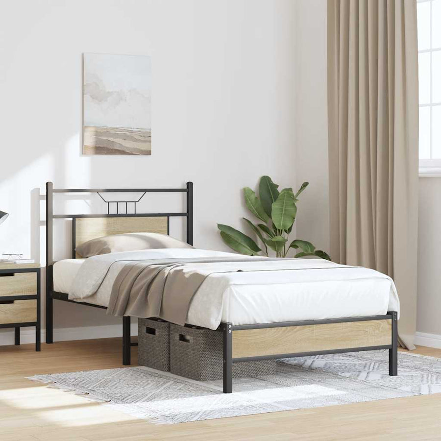 Bedframe zonder matras hout sonoma eikenkleurig 80x200 cm