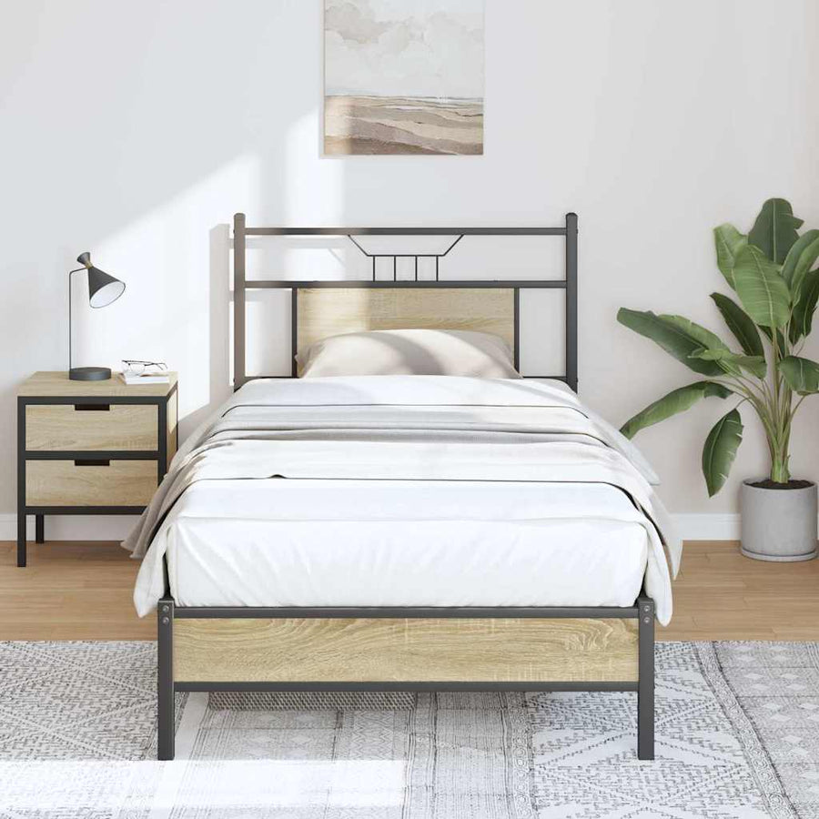 Bedframe zonder matras hout sonoma eikenkleurig 80x200 cm