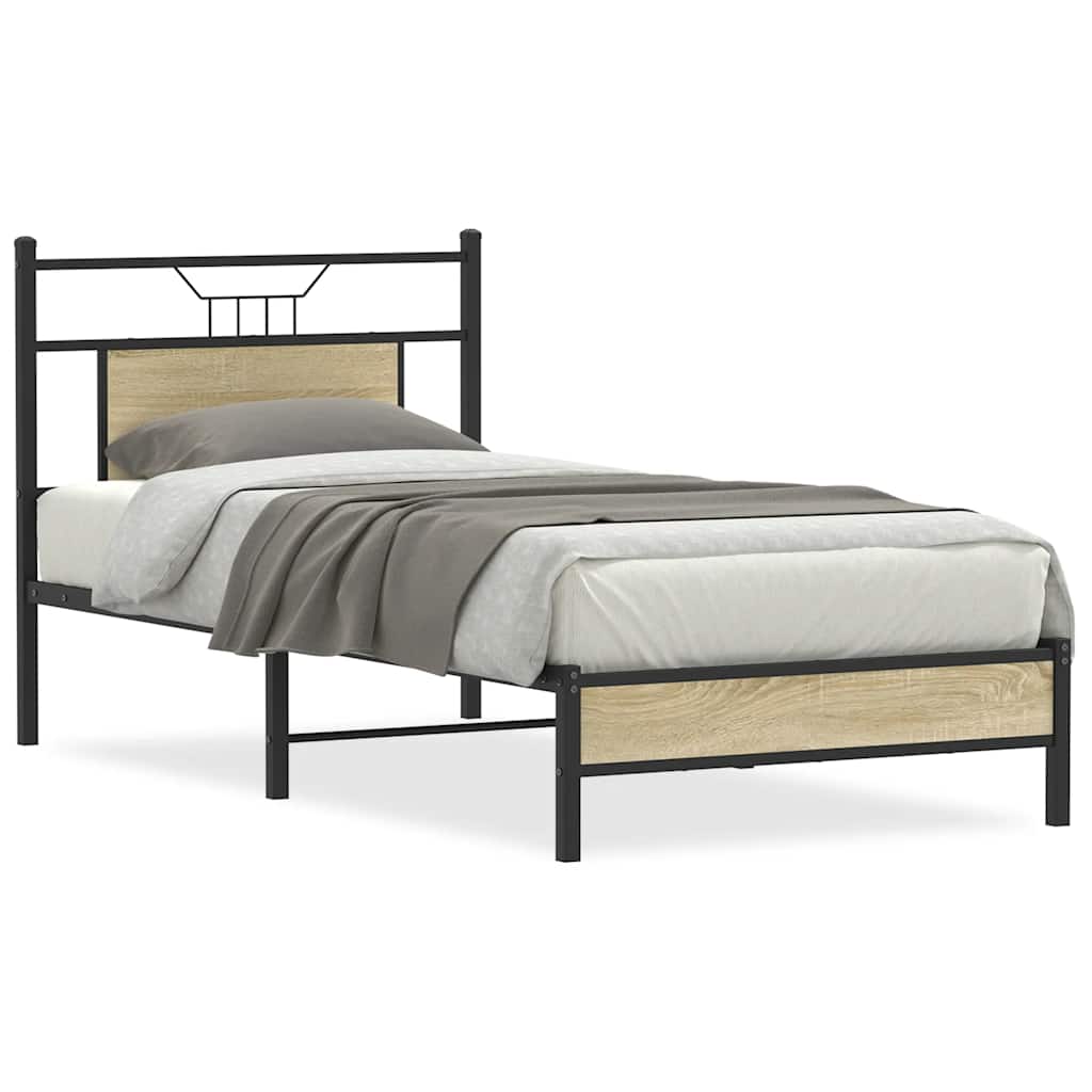 Bedframe zonder matras hout sonoma eikenkleurig 90x190 cm