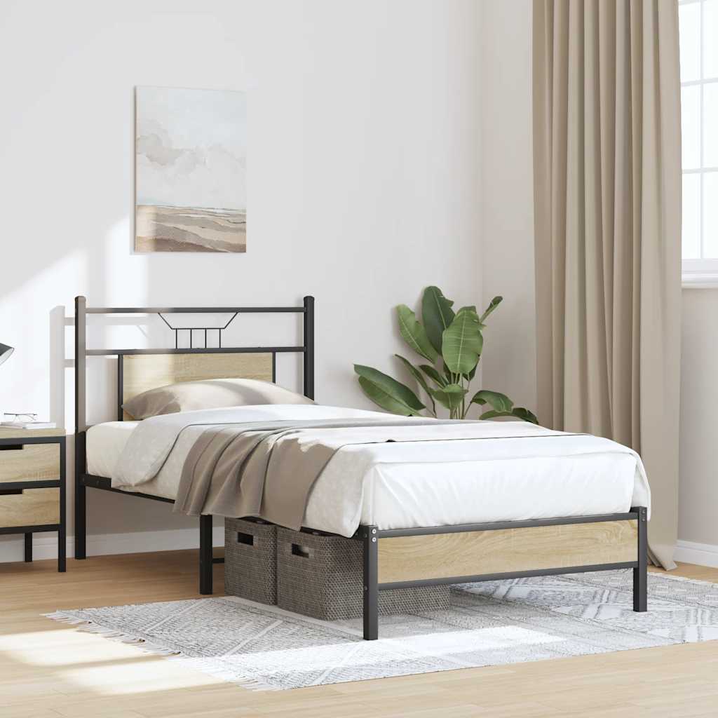 Bedframe zonder matras hout sonoma eikenkleurig 90x190 cm