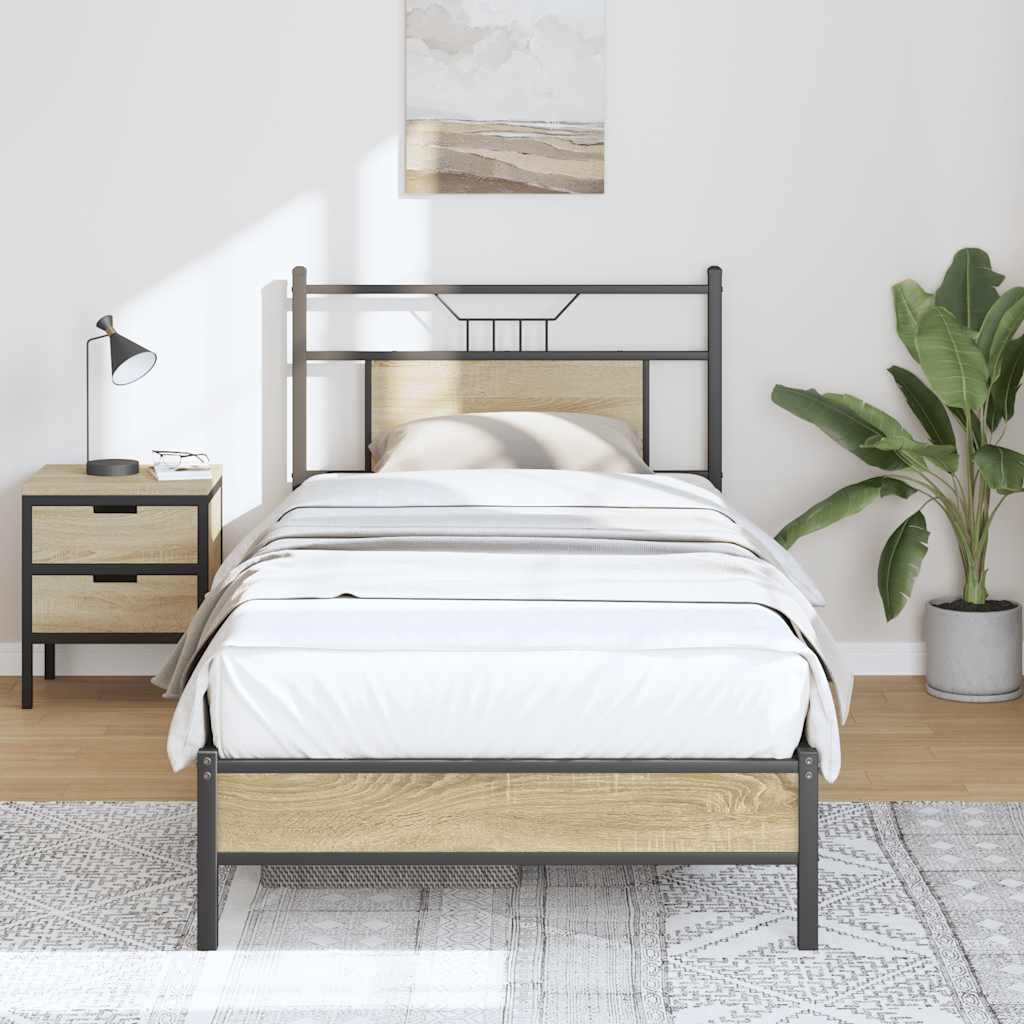 Bedframe zonder matras hout sonoma eikenkleurig 90x200 cm