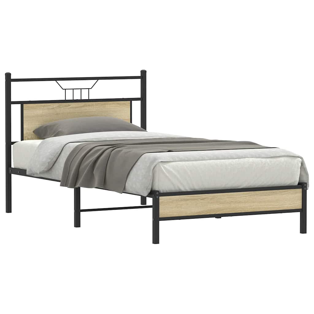 Bedframe zonder matras hout sonoma eikenkleurig 100x190 cm