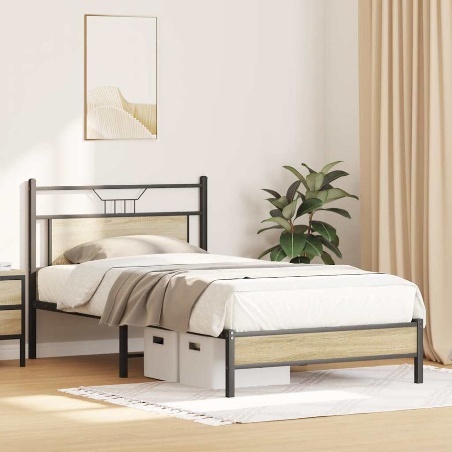 Bedframe zonder matras hout sonoma eikenkleurig 100x190 cm