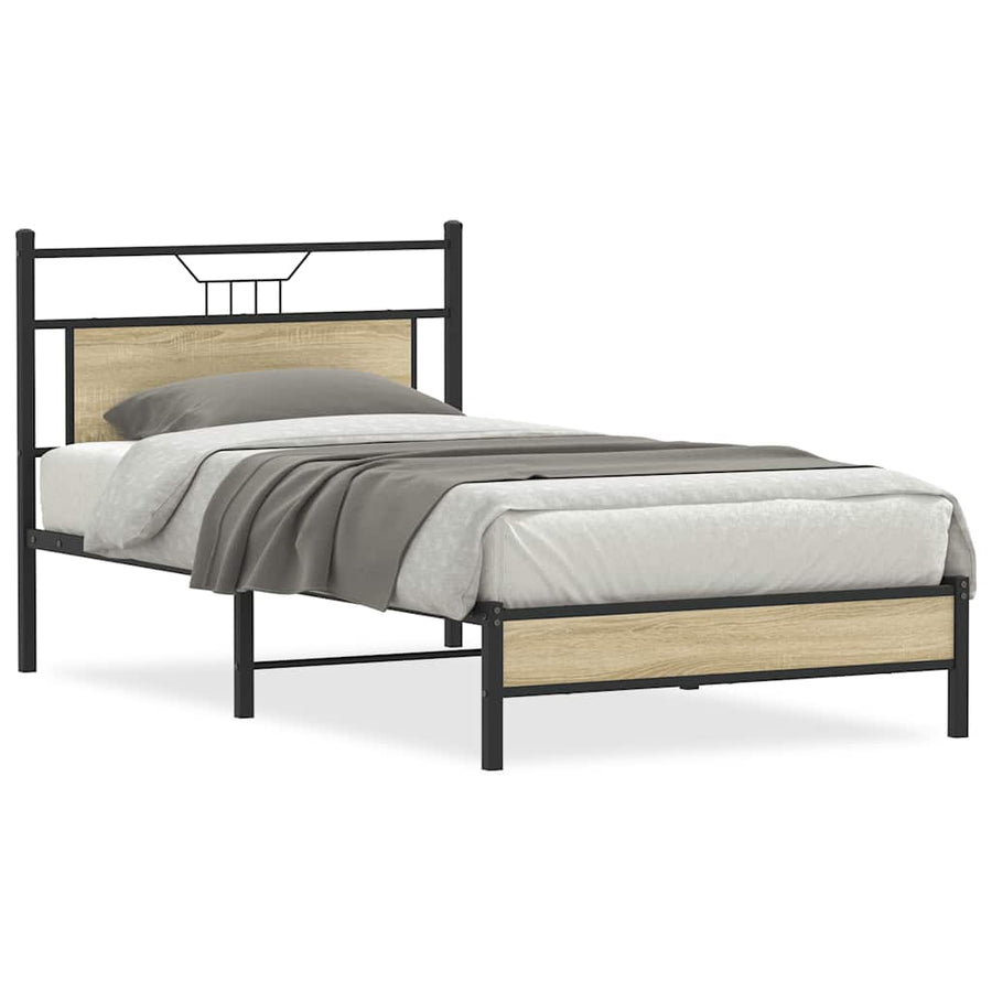 Bedframe zonder matras hout sonoma eikenkleurig 100x200 cm
