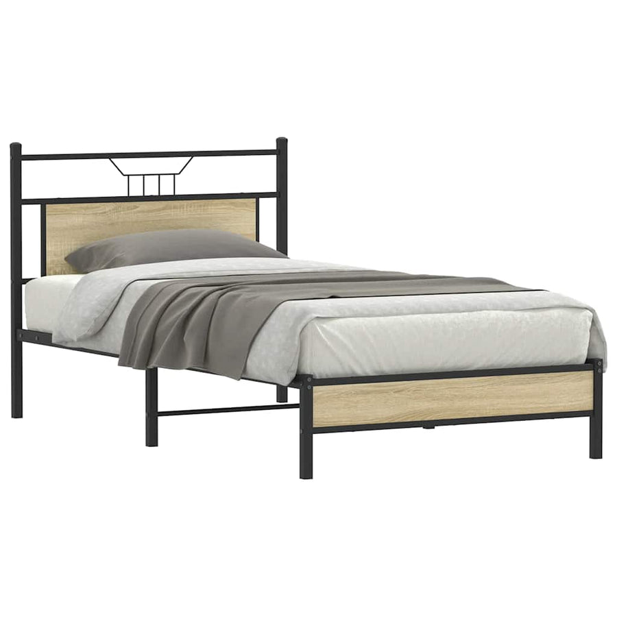 Bedframe zonder matras hout sonoma eikenkleurig 100x200 cm