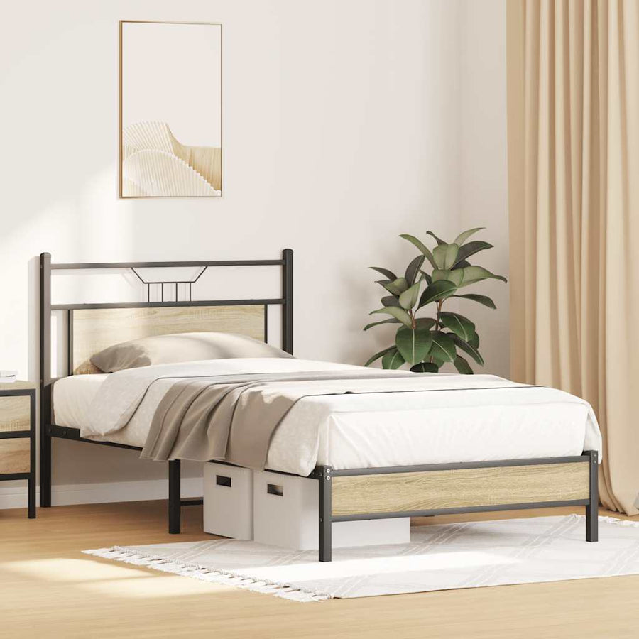 Bedframe zonder matras hout sonoma eikenkleurig 100x200 cm