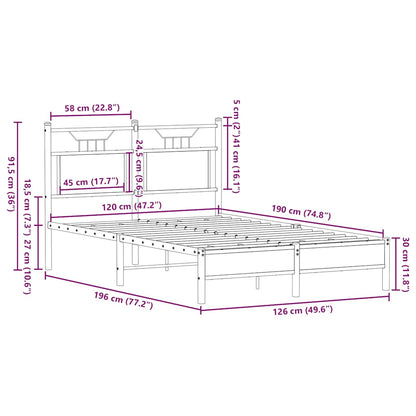 Bedframe zonder matras hout sonoma eikenkleurig 120x190 cm