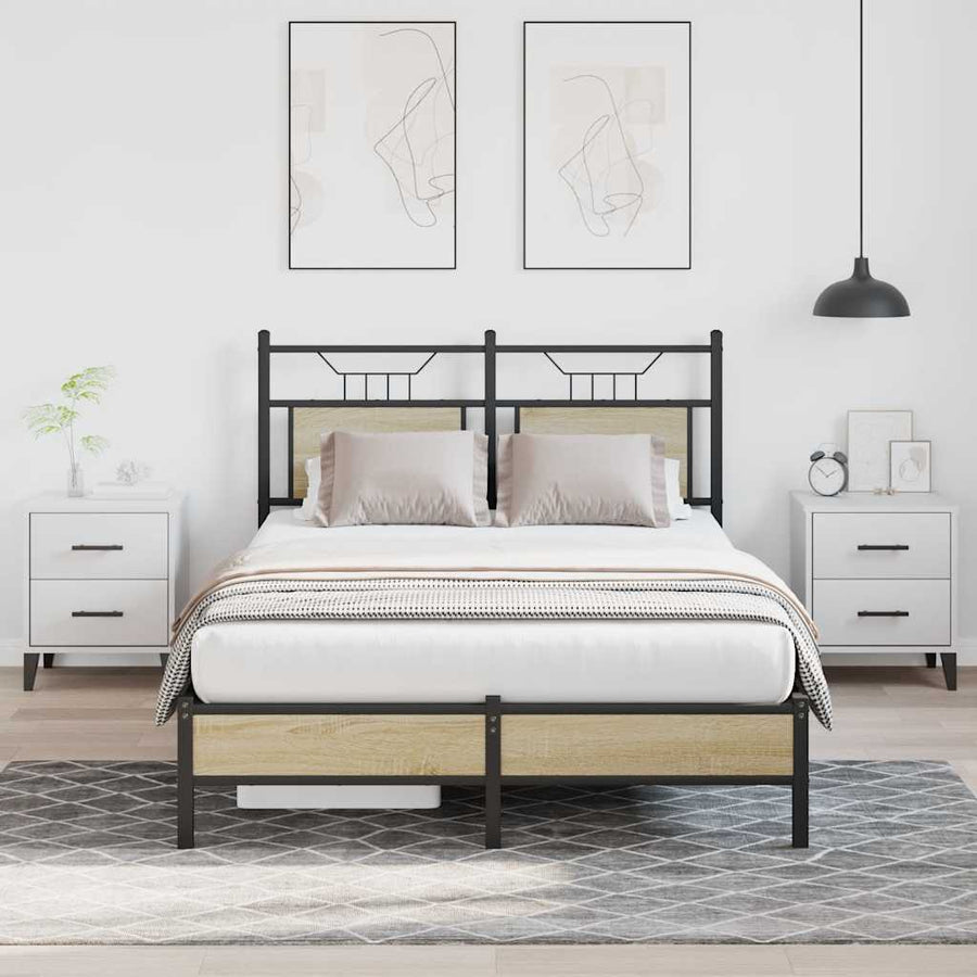 Bedframe zonder matras hout sonoma eikenkleurig 120x190 cm