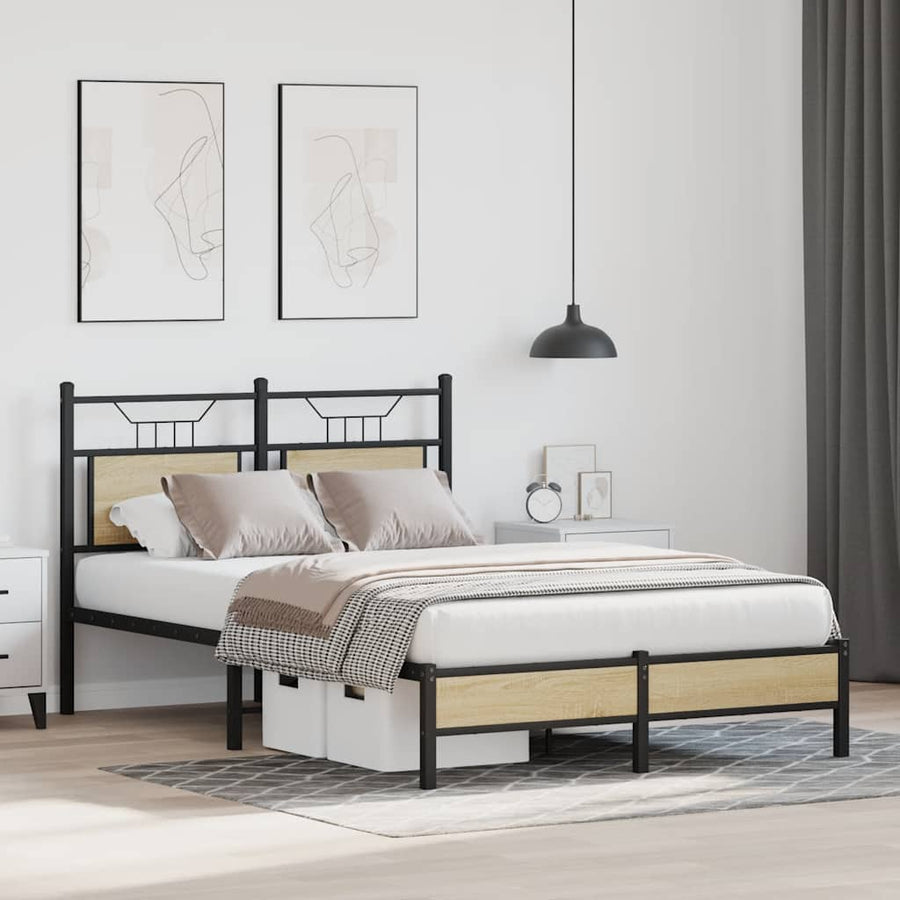 Bedframe zonder matras hout sonoma eikenkleurig 120x200 cm