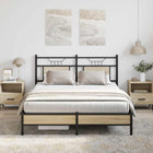 Bed frame without mattress wood Sonoma oak-coloured 137x190 cm